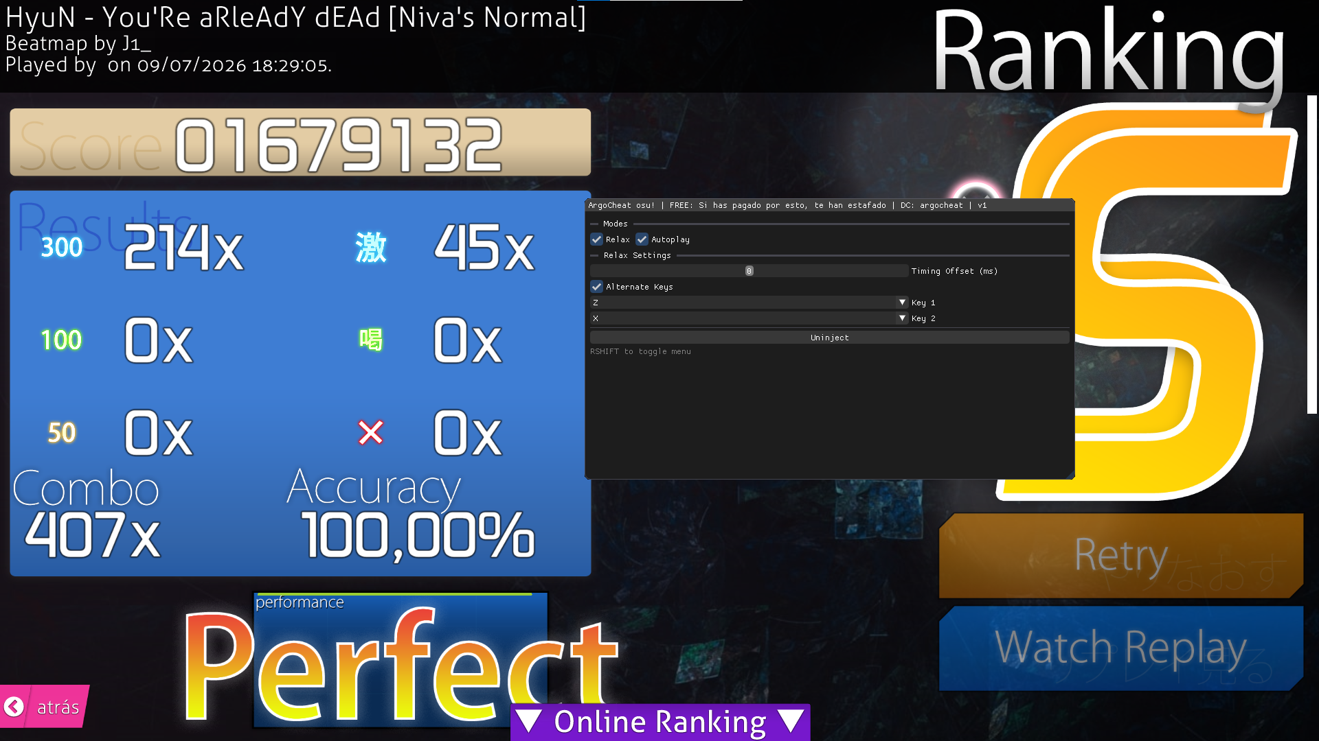 ArgoCheat Osu! Relax